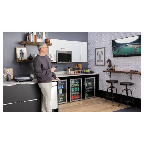 Haier Small Space Kitchen Appliances 150 Cans (12 oz.) Freestanding Beverage Refrigerator